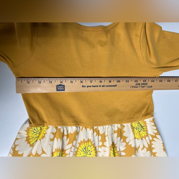 Tea Collection Mustard Yellow Flower Twirl Dress Girls 16 - Picture 4 of 5